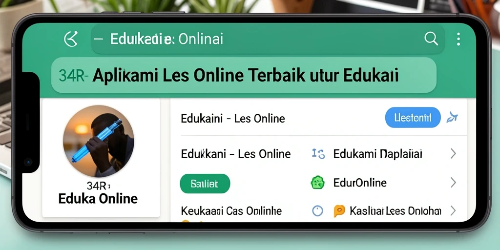 Screenshot antarmuka aplikasi Les Online 34R yang interaktif dan menarik.