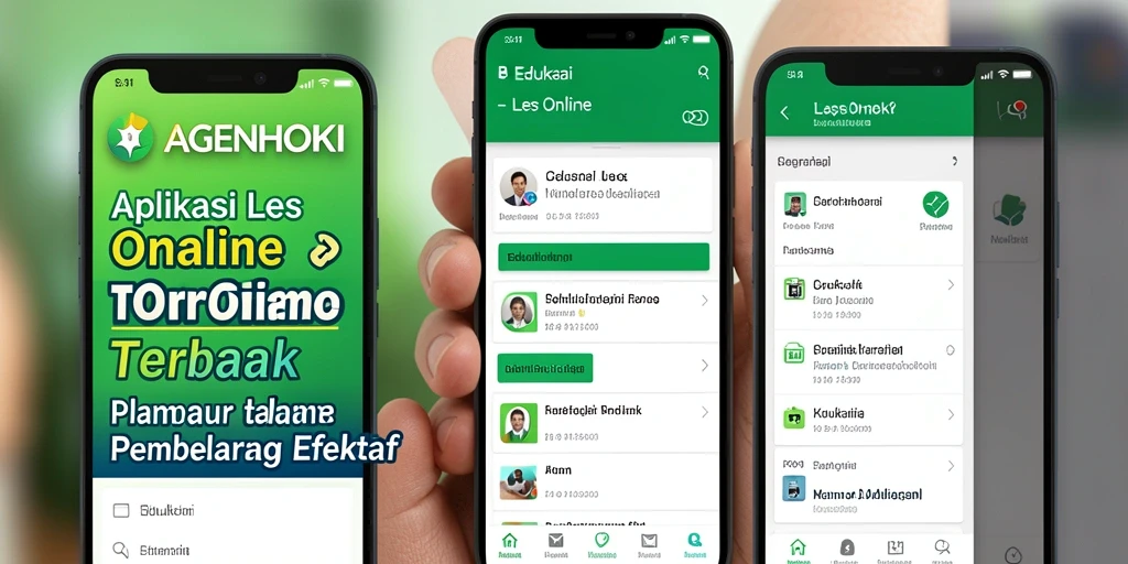 Tampilan utama AGENHOKI dengan antarmuka Les Online yang intuitif.