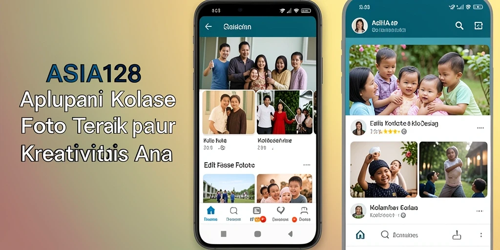 Tampilan antarmuka aplikasi Kolase Foto ASIA128 yang menarik.