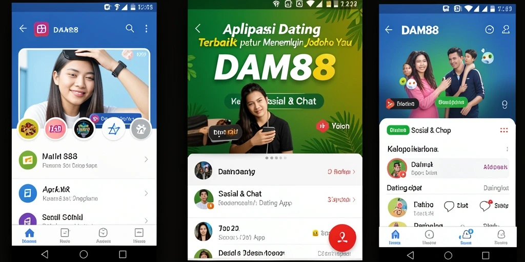 Antarmuka pengguna DAM88 yang menarik dan intuitif di aplikasi Dating.