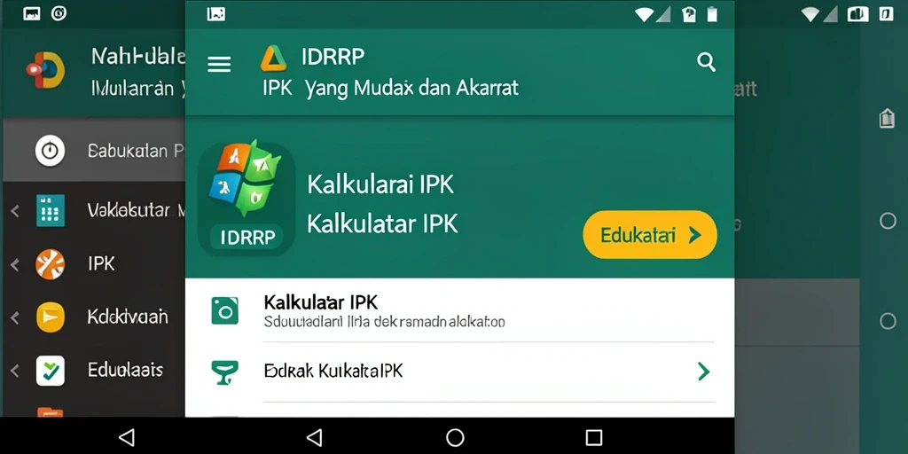 Tampilan antarmuka aplikasi Kalkulator IPK IDRRP yang sederhana dan informatif.