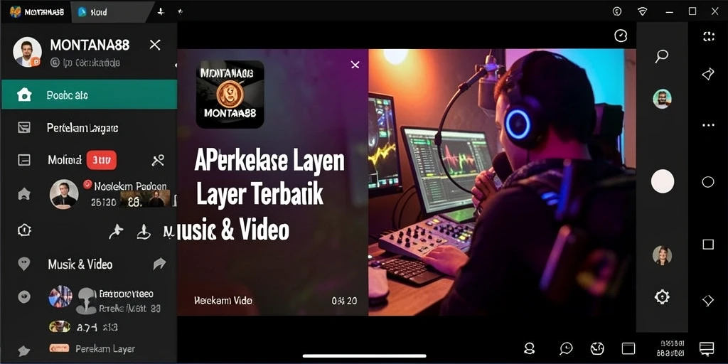 Antarmuka MONTANA88 yang intuitif dan mudah digunakan untuk perekaman layar.