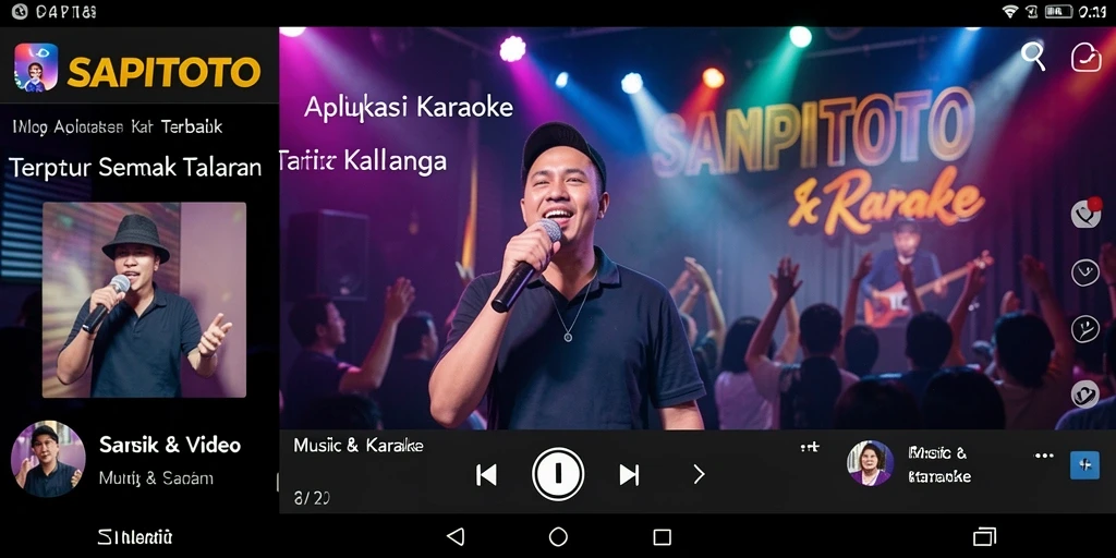 Tampilan antarmuka aplikasi Karaoke SAPITOTO yang menarik dan user-friendly.