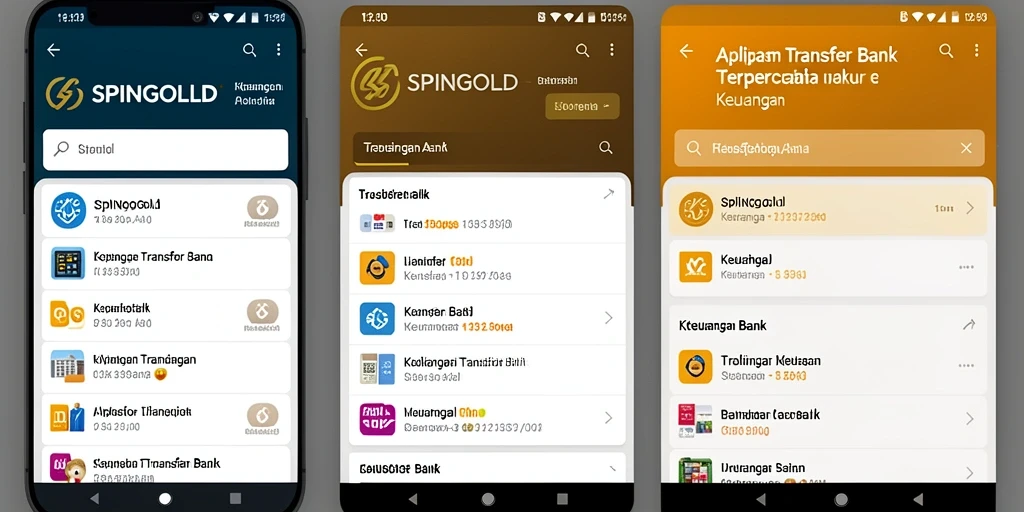 Tampilan antarmuka SPINGOLD yang intuitif dan user-friendly untuk Transfer Bank.